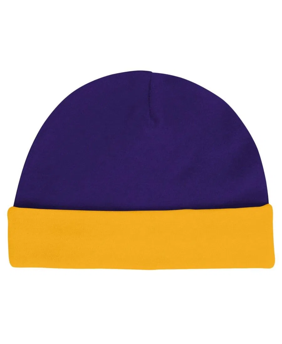 Детский комплект боди с слюнявчиком и шапкой LSU Tigers Dynamic Duo Outerstuff, Purple — фото 2