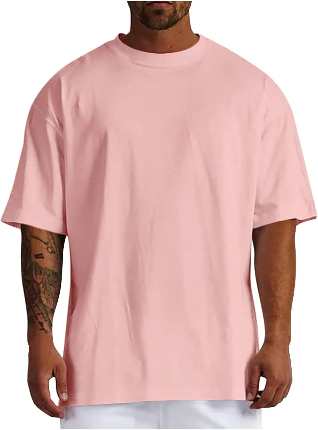 Мужская футболка оверсайз летняя с коротким рукавом, Pink