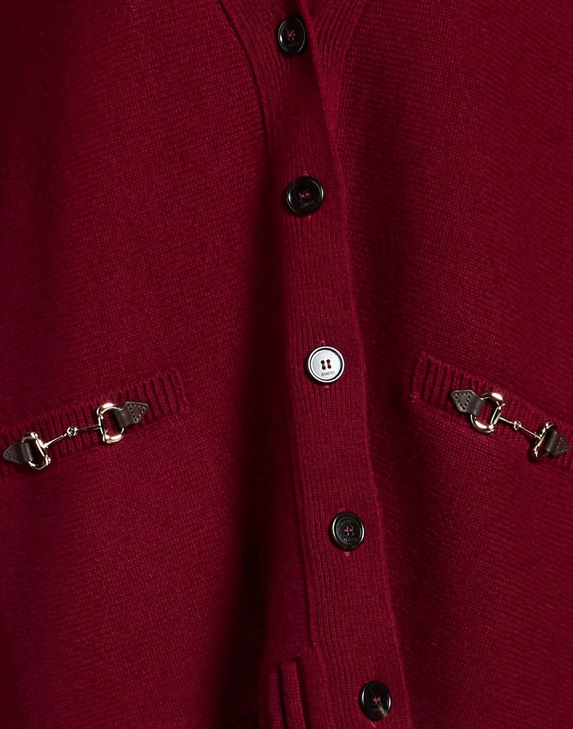 Женский вязаный кардиган с длинным рукавом Gucci, бордовый — фото 2