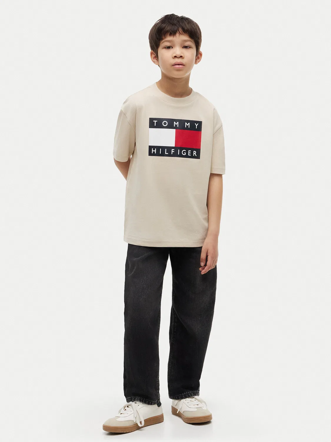 Футболка стандартного кроя для мальчика Heritage Tommy Hilfiger, бежевый — фото 2
