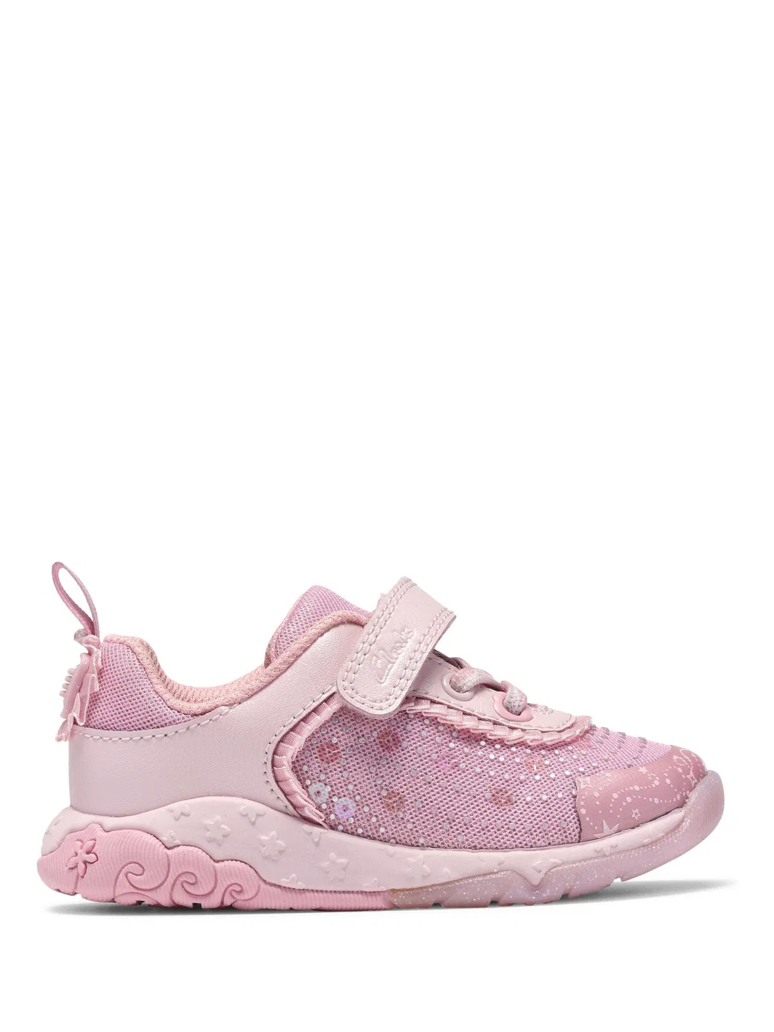 Кроссовки детские с пайетками Tidal Wish Clarks, розовый