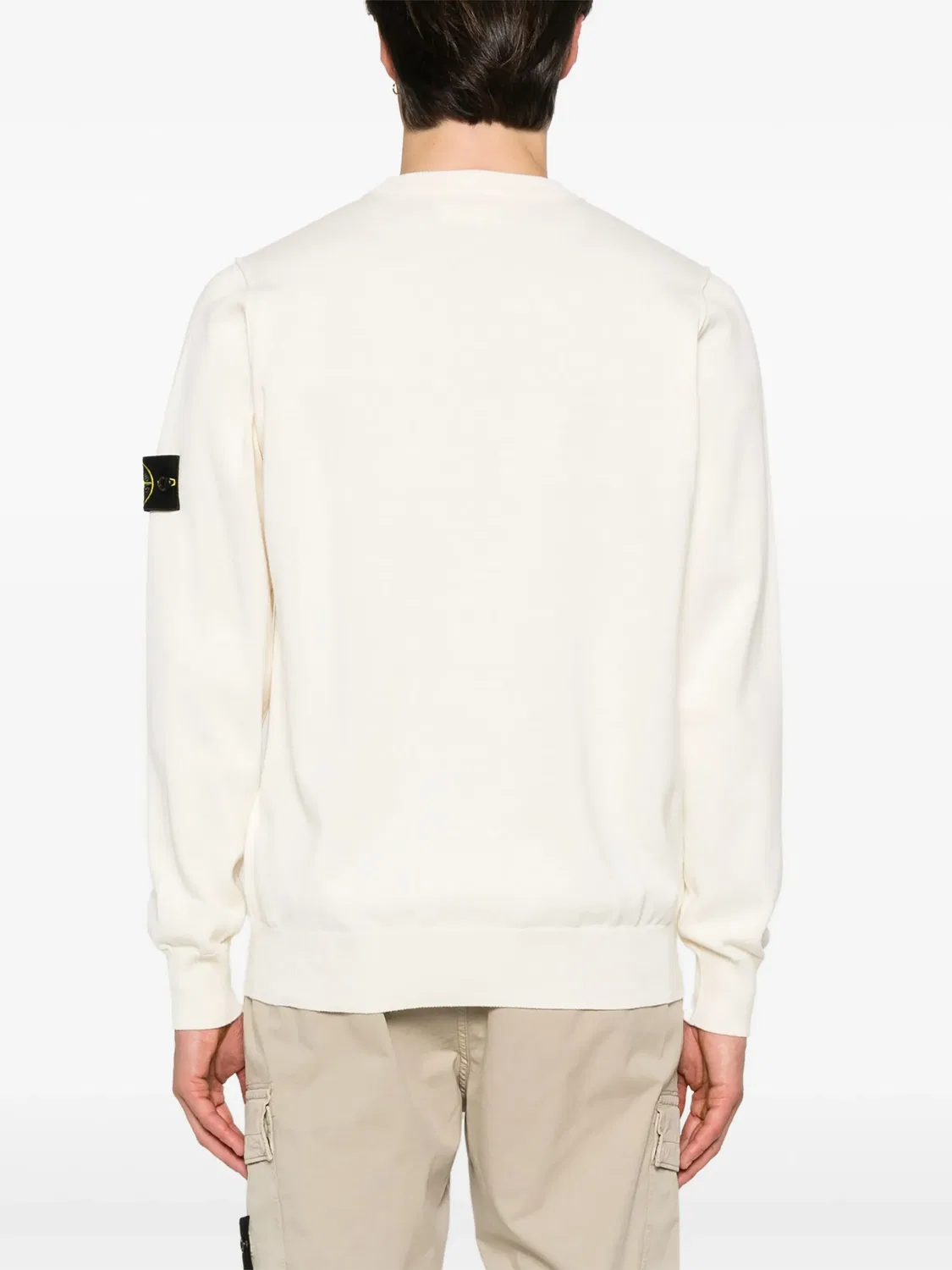 Stone Island Свитер с компасной нашивкой - слоновая кость — фото 3