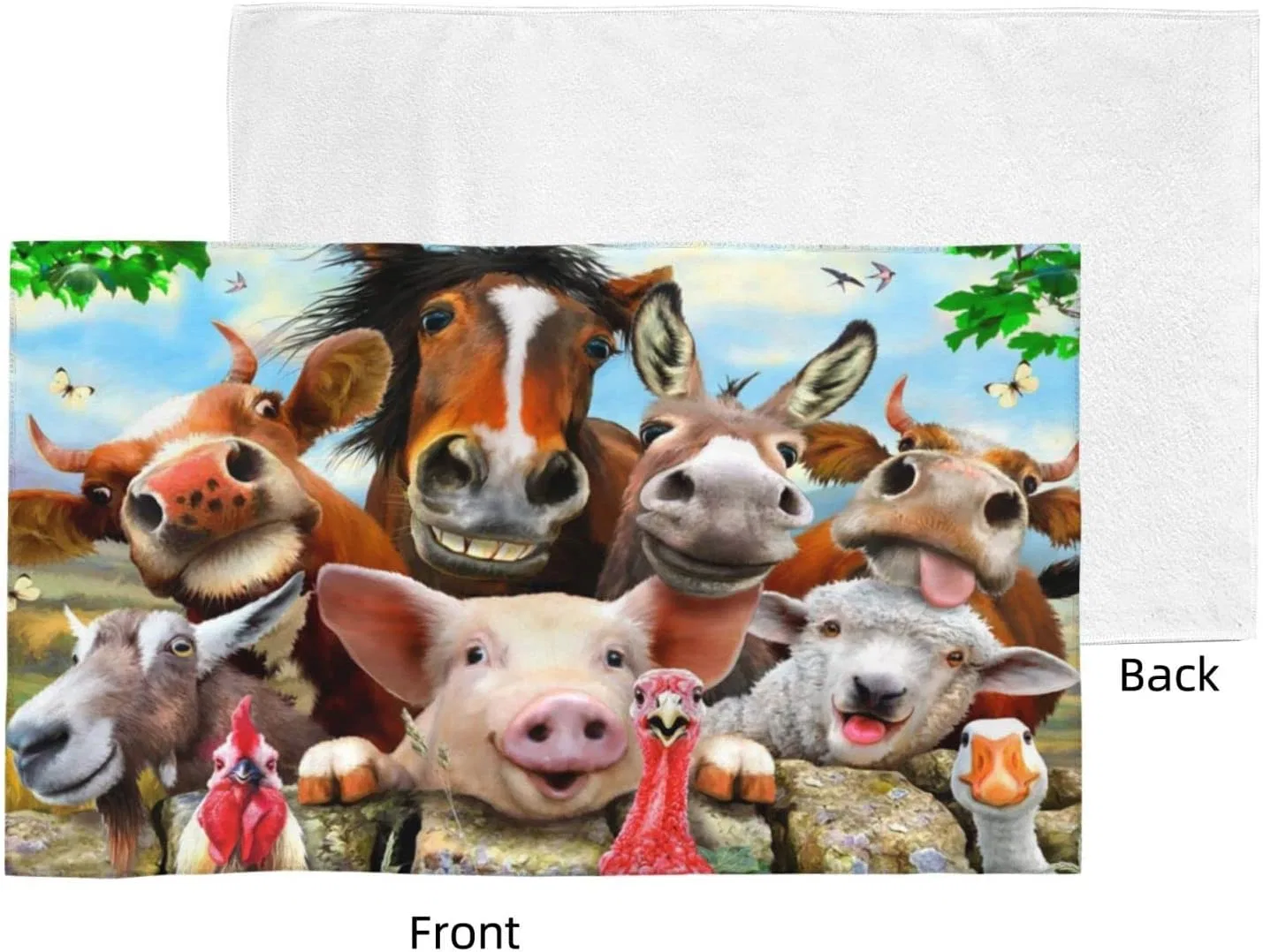 Полотенца Farm Animals из полиэстера и хлопка, Zimbro, 1 шт — фото 3