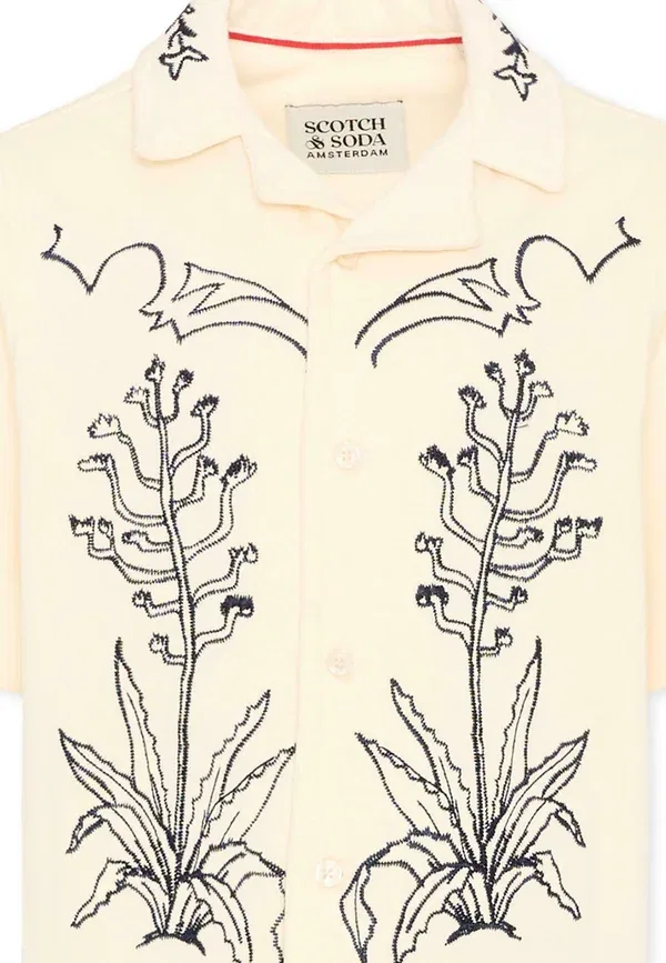 Рубашка хлопковая Camicia Scotch & Soda ivory, слоновая кость — фото 3