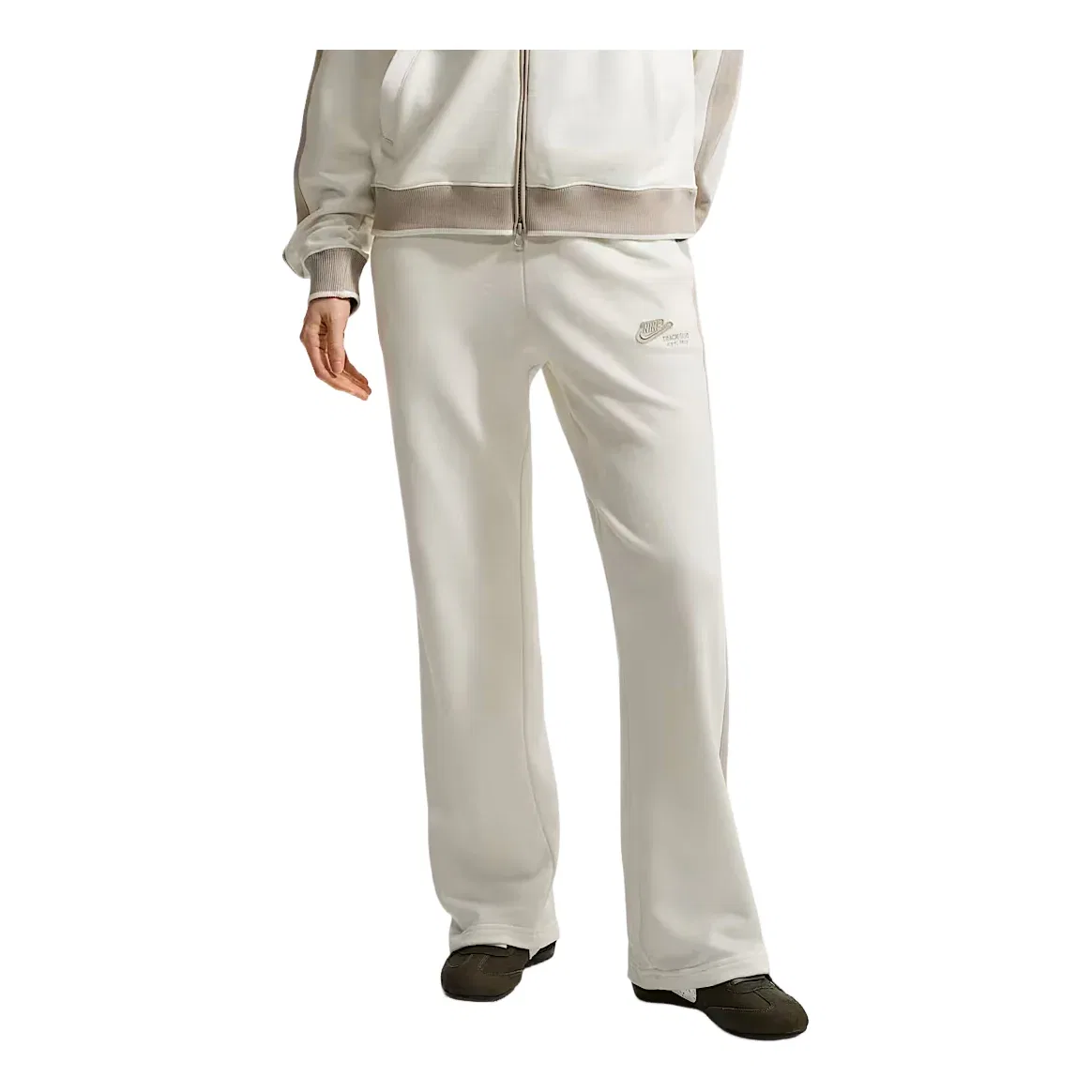 Женские брюки Studio Fleece Lightweight French Terry Mid-rise Track Pants 'Sail Cream II' Nike, Sail/Cream Ii