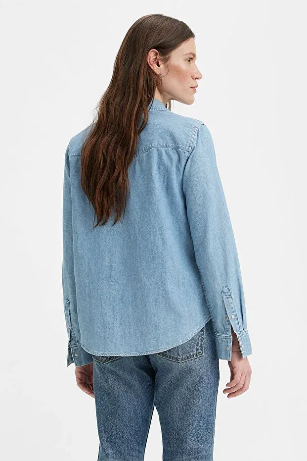 Женская джинсовая рубашка оверсайз с длинным рукавом Levi'S, Blue 1 — фото 2