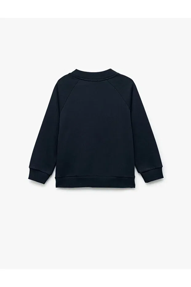 Детские свитшот для мальчиков с молнией Basic zippered navy blue boys' sweatshirt Koton, Navy Blue — фото 2