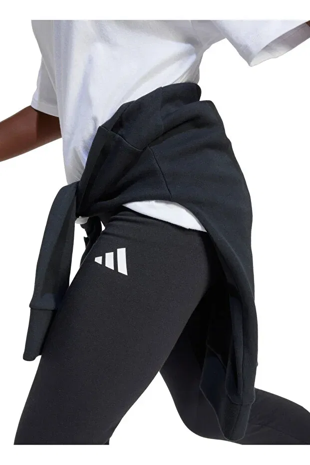 Детские леггинсы для девочек в полоску Adidas, Black - White — фото 2