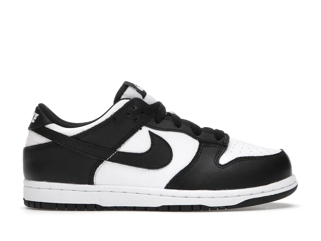 Детские кроссовки с кожаным верхом Nike Dunk Low Retro Nike, White/Black-White
