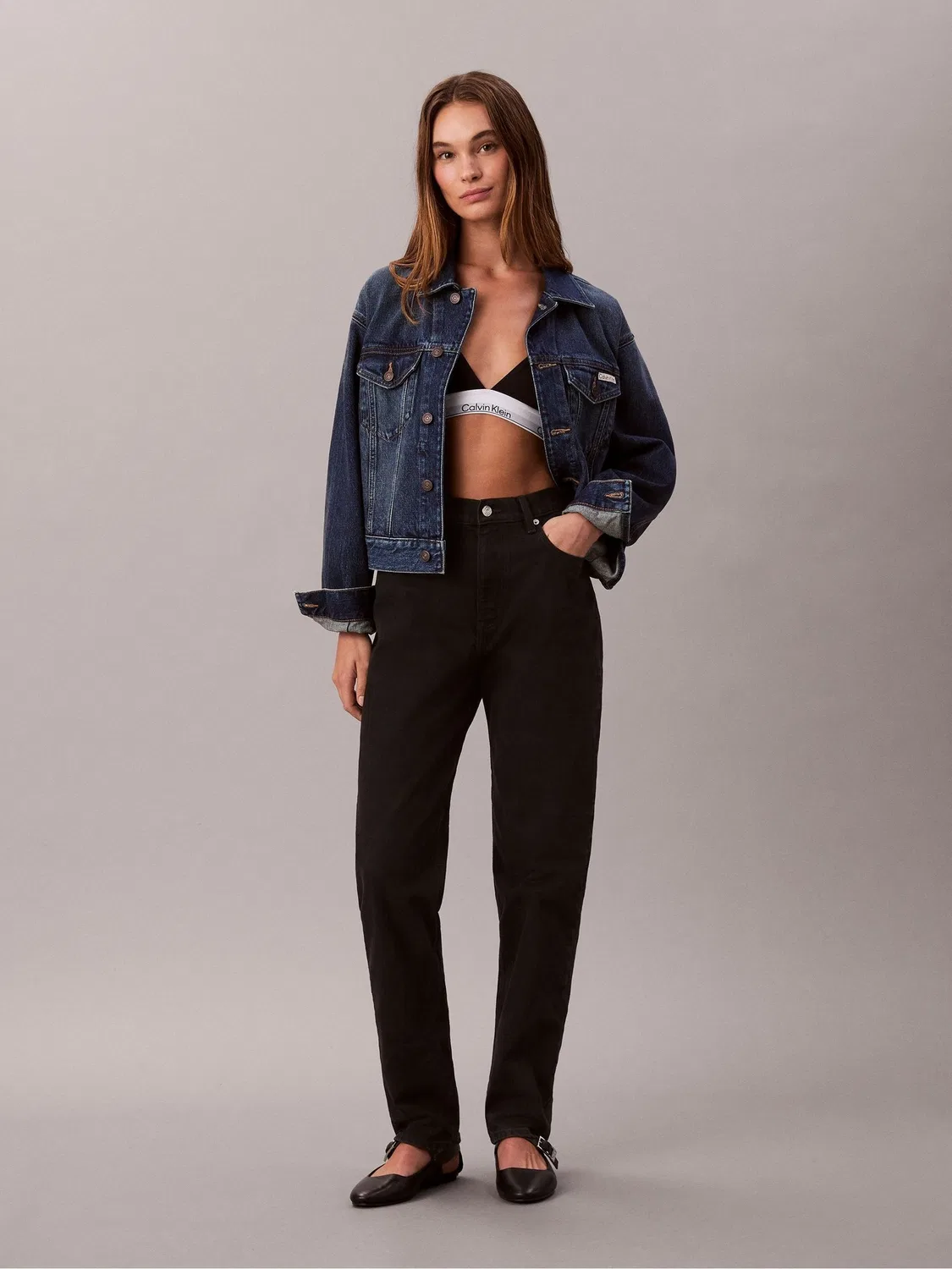 Джинсы Mom Jeans Calvin Klein, черный