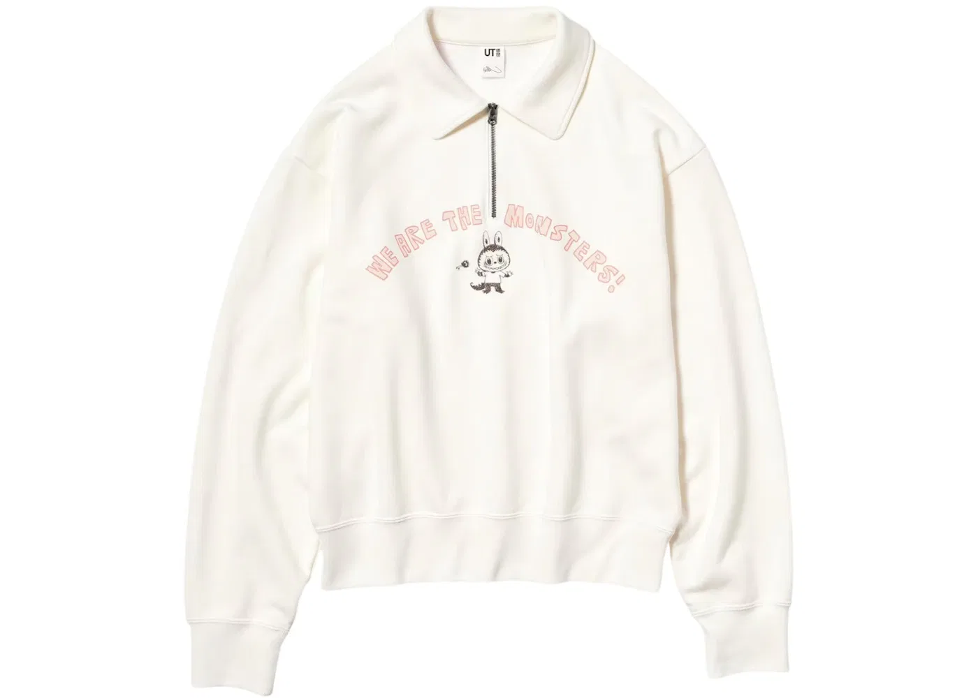 Женский свитшот с полузастежкой-молнией Uniqlo x POP MART THE MONSTERS, Off White