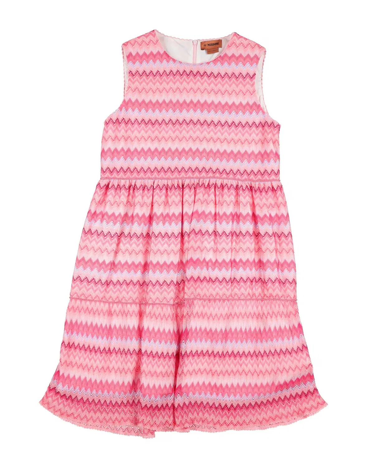 Детское платье для девочек трикотажное с принтом Missoni, розовый