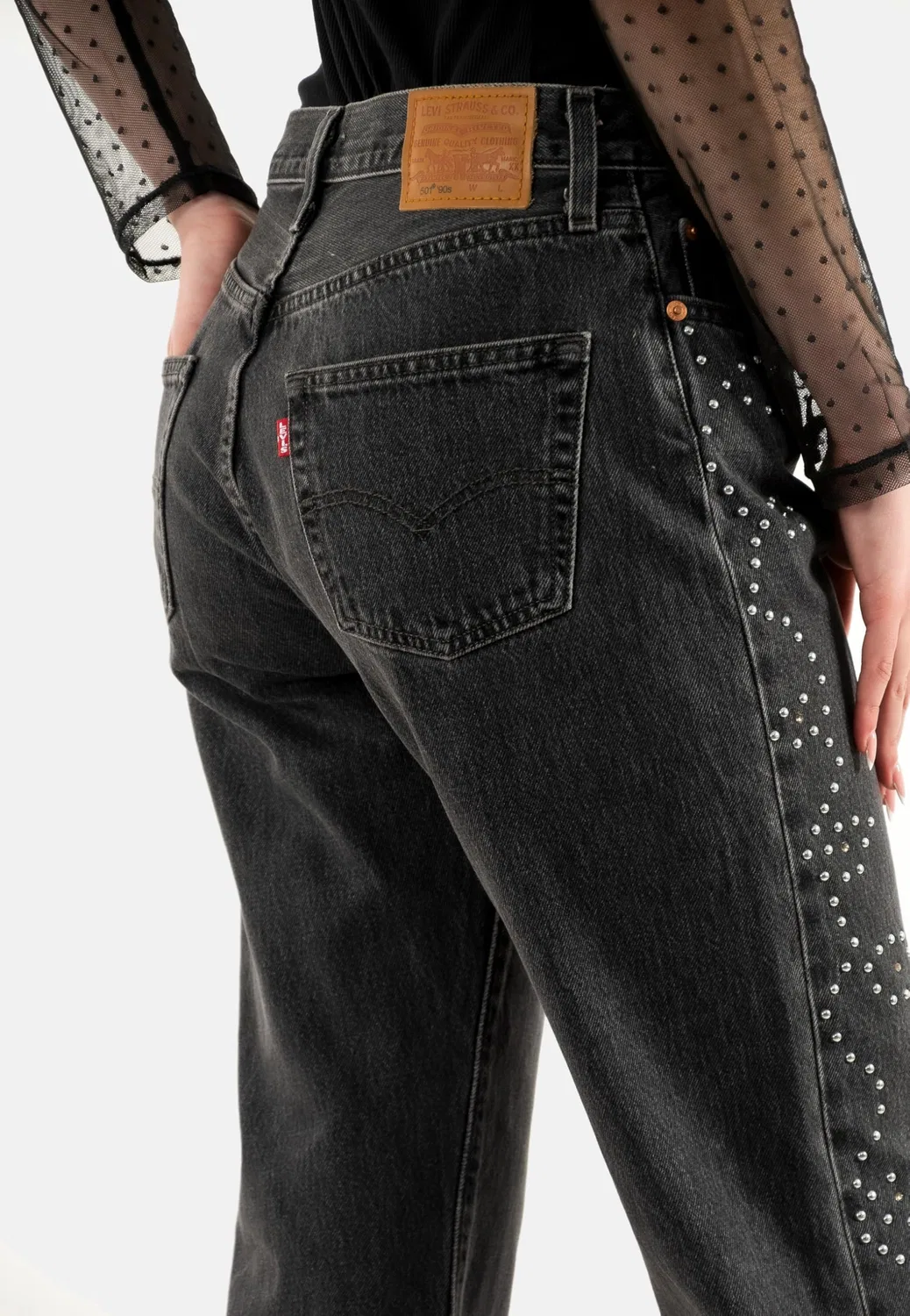 Женские джинсы с высокой посадкой 501 90's Levi's, Jeweled — фото 3