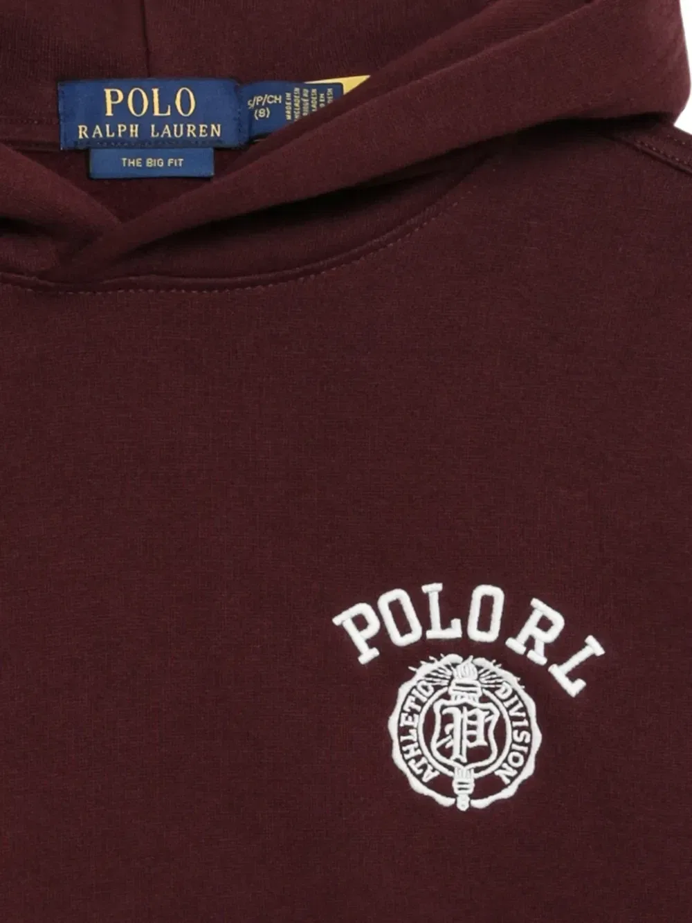 Худи Big Fit с логотипом POLO RALPH LAUREN KIDS, красный — фото 3