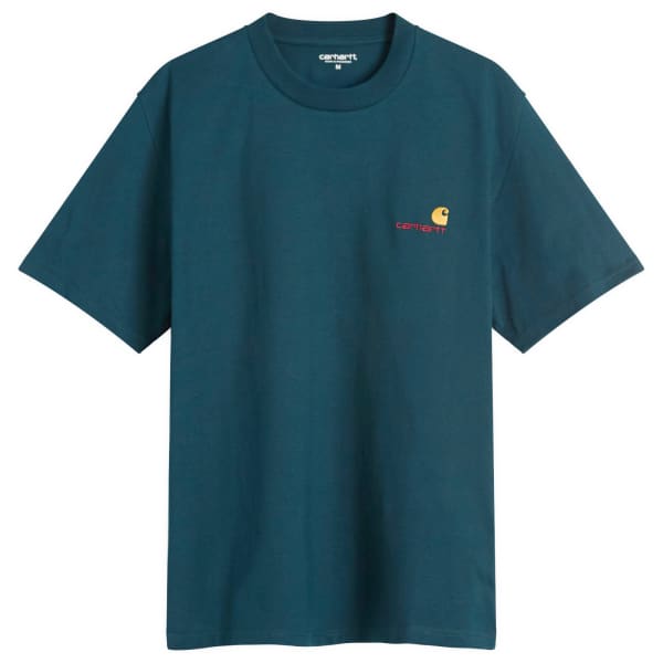 

Футболка с американским сценарием Carhartt Wip, цвет deep lagoon