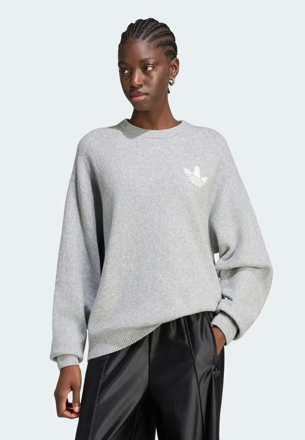 Вязаный свитер - джемпер Adidas Originals, Medium Grey Heather