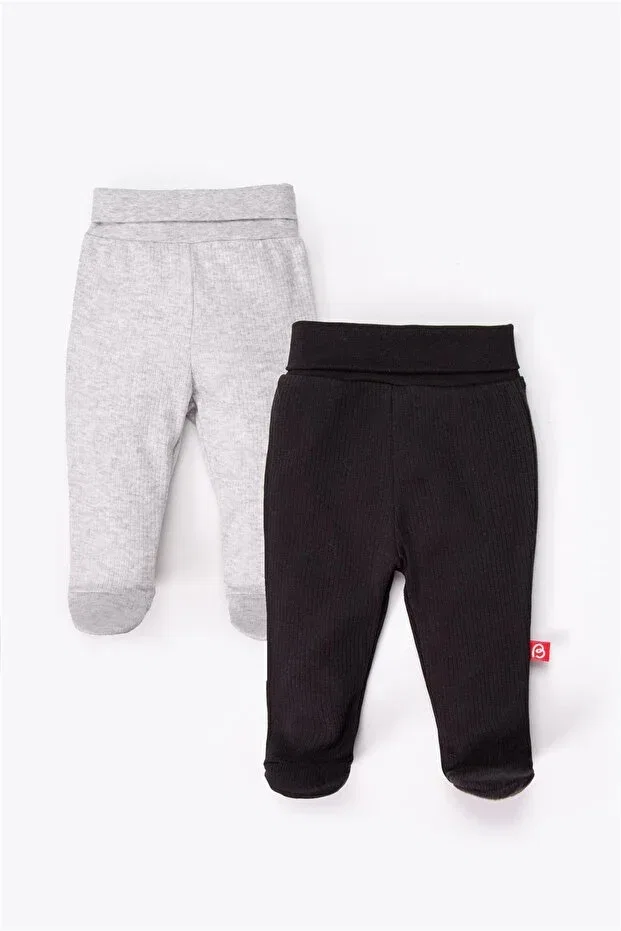 Детские брюки для девочек хлопковые Pants with socks 2-piece Bebetto, Black