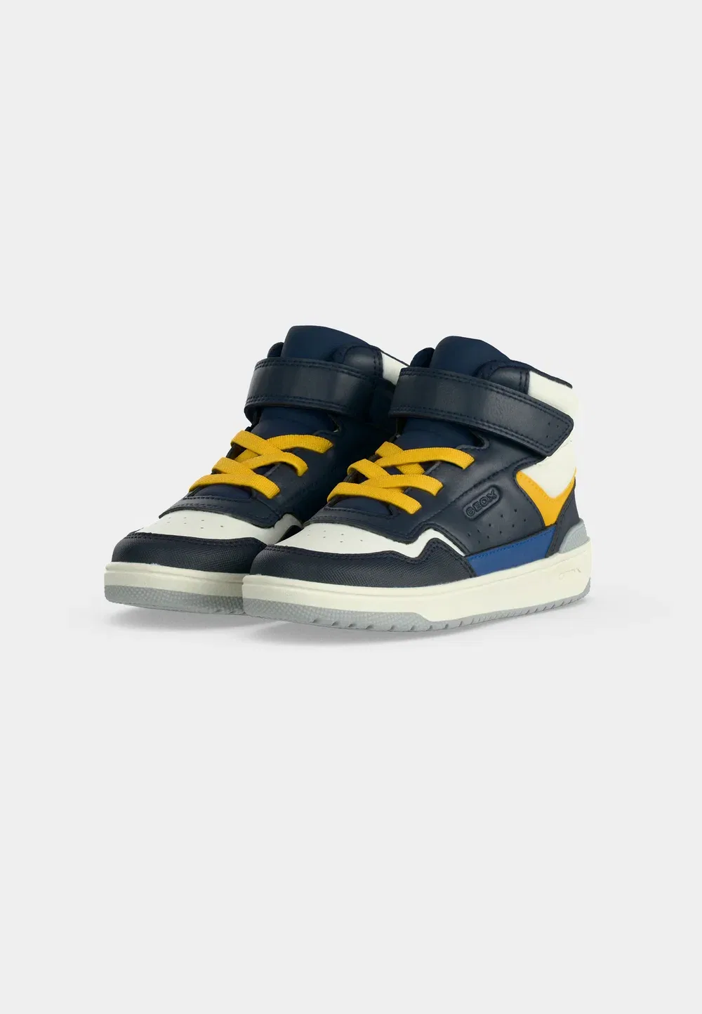 Washiba boy - высокие кроссовки Geox, Navy/Yellow — фото 3