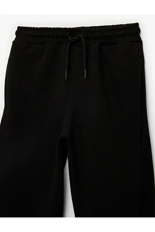 Детские спортивные штаны для мальчиков с эластичным поясом Koton, Black — фото 3