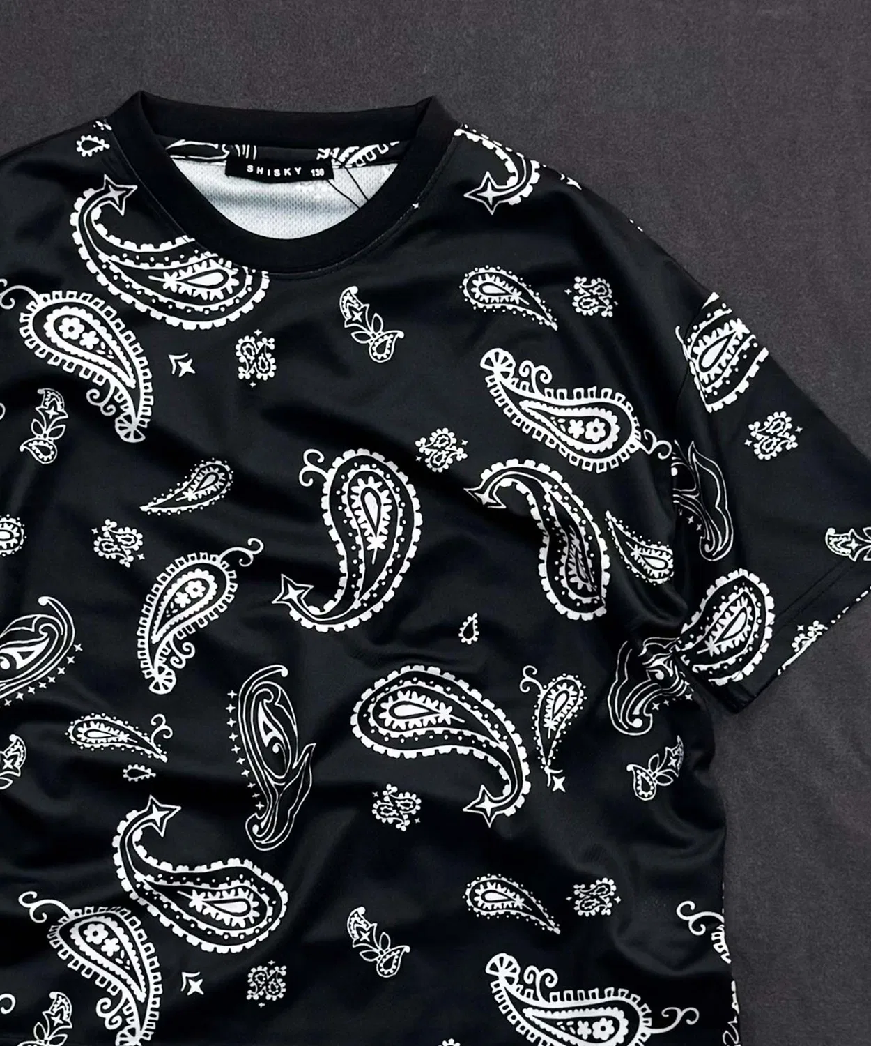 Детская футболка из сухой сетки с принтом Oversize SHISKY, Черный