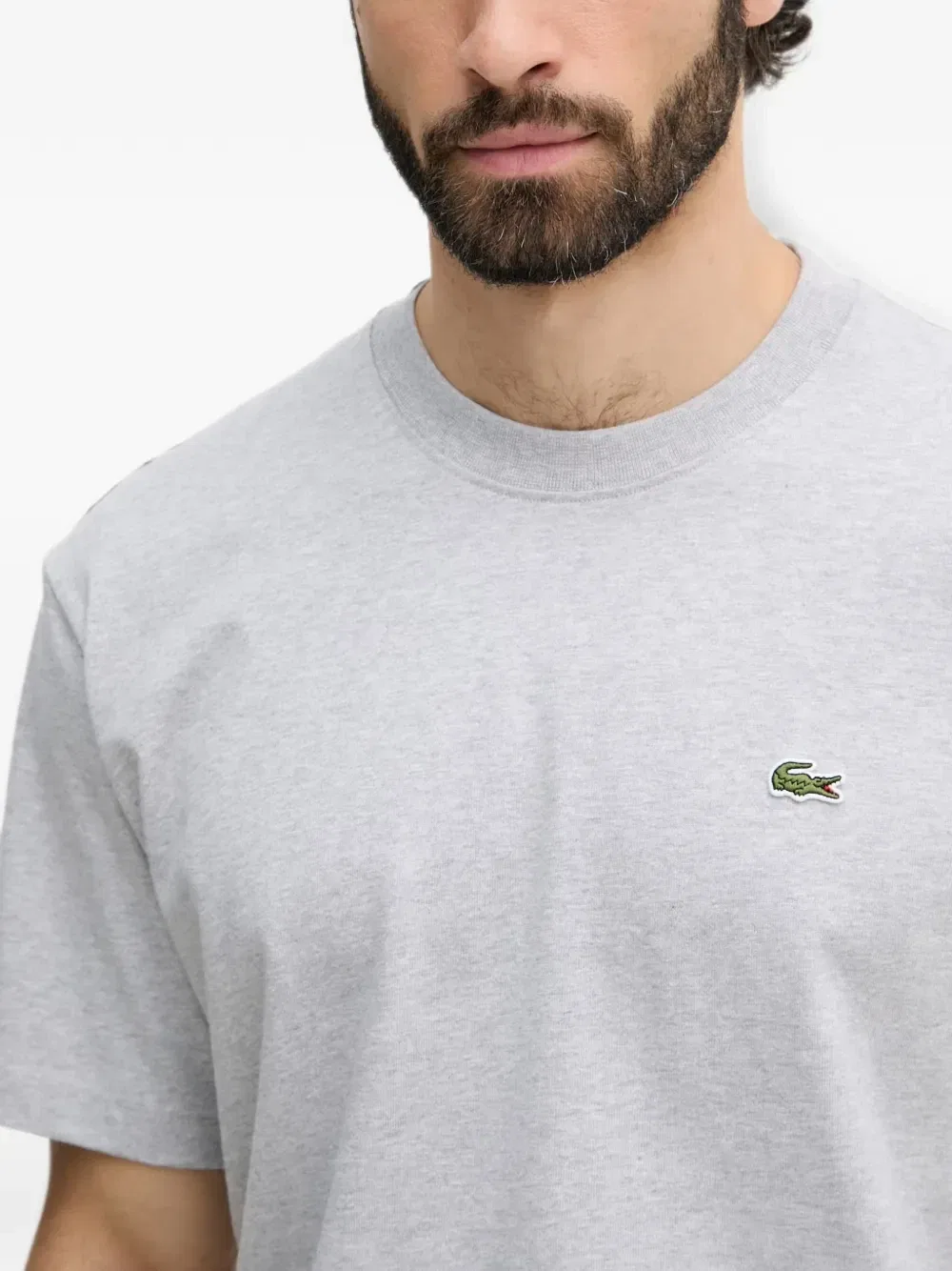 Футболка Lacoste с нашивкой-логотипом, серый — фото 4