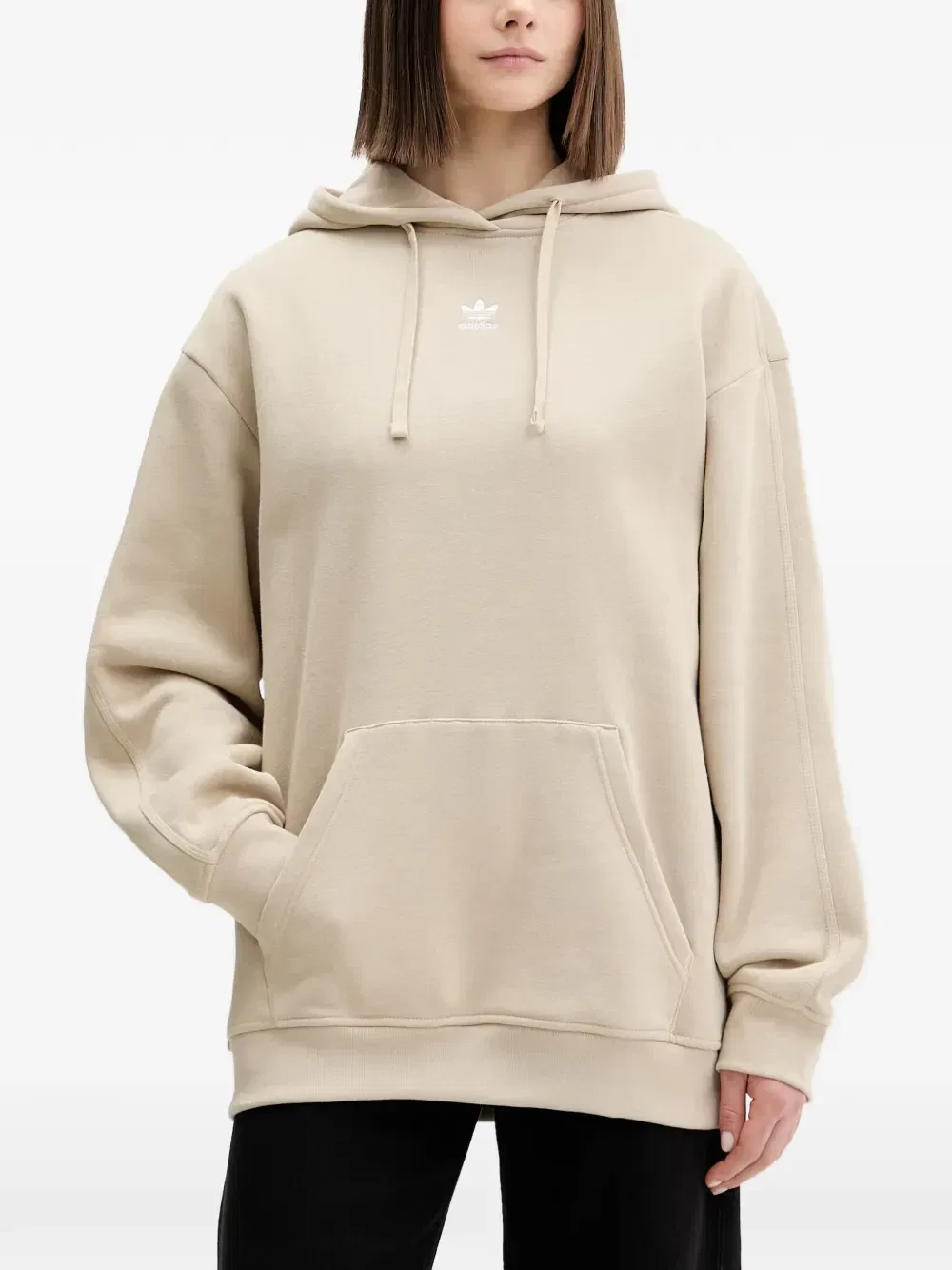 Толстовка с капюшоном на кулиске Adidas, бежевый — фото 2