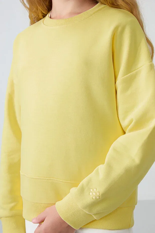 Детские свитшот для девочек с вышивкой Tommy Life, Yellow — фото 3
