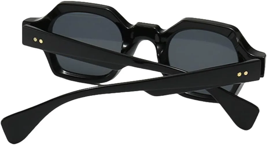 

LVTFCO Модные маленькие женские солнцезащитные очки с градиентным покрытием UV400, ретро-стиль, заклепки, мужские модные панк-очки оранжево-зеленого цвета, Black Gray