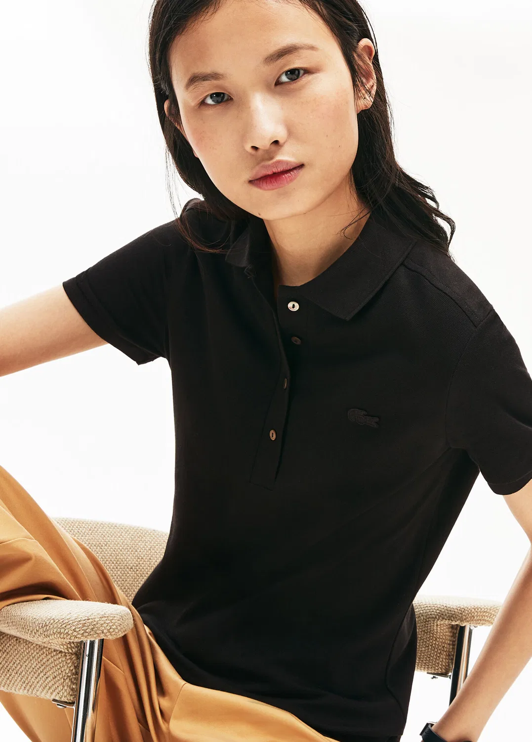 Футболка-поло Lacoste Slim Fit, черный — фото 4