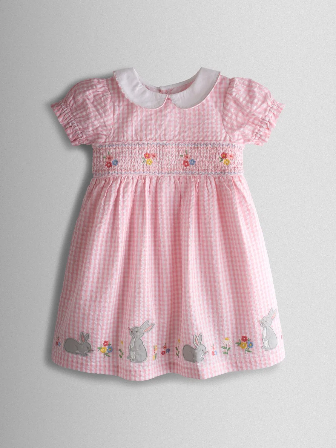 Платье с вышивкой кролик, JoJo Maman Bébé, Light Pink Bunny — фото 2