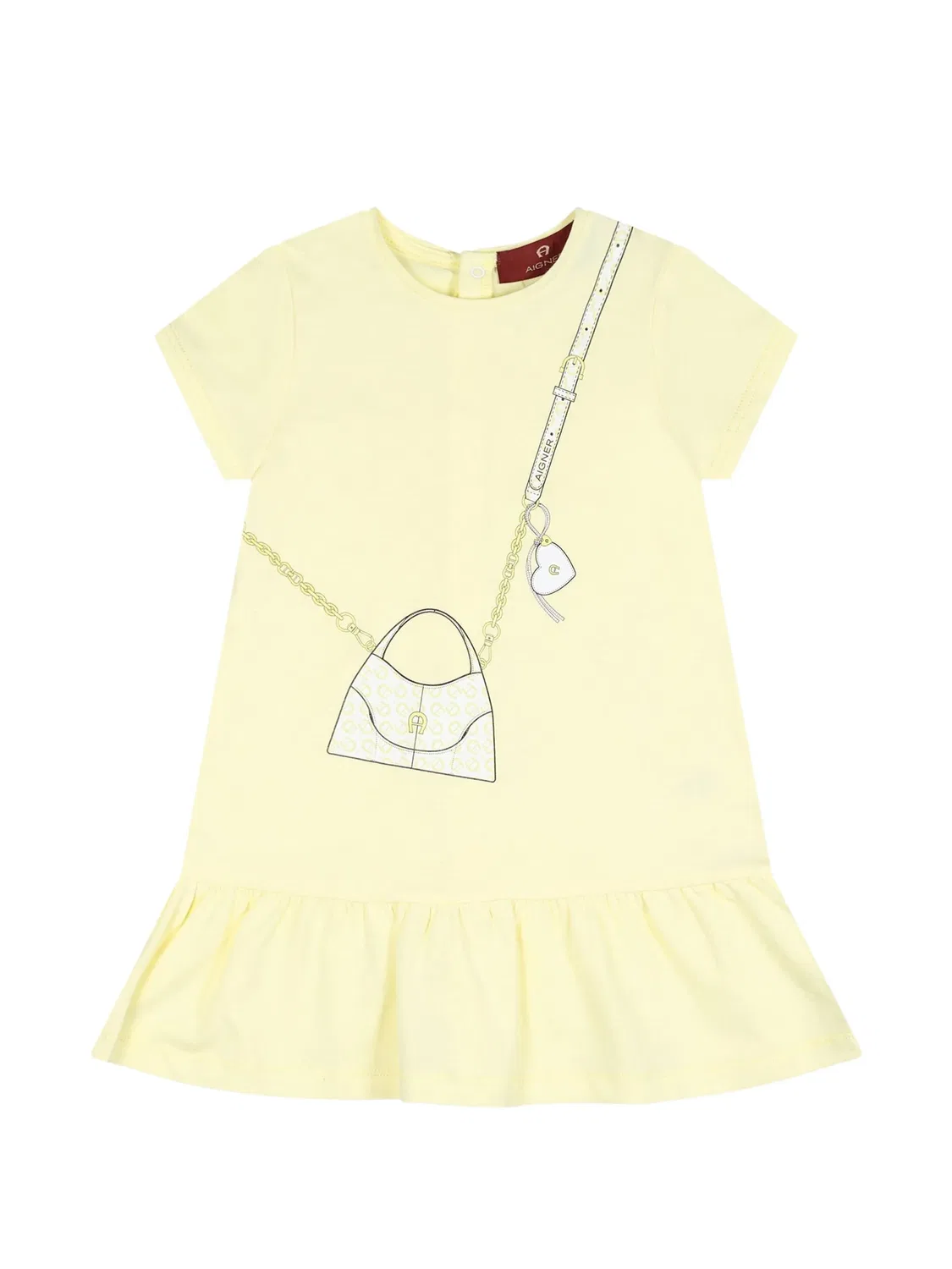 Платье с оборками и графичным принтом Aigner Kids, желтый