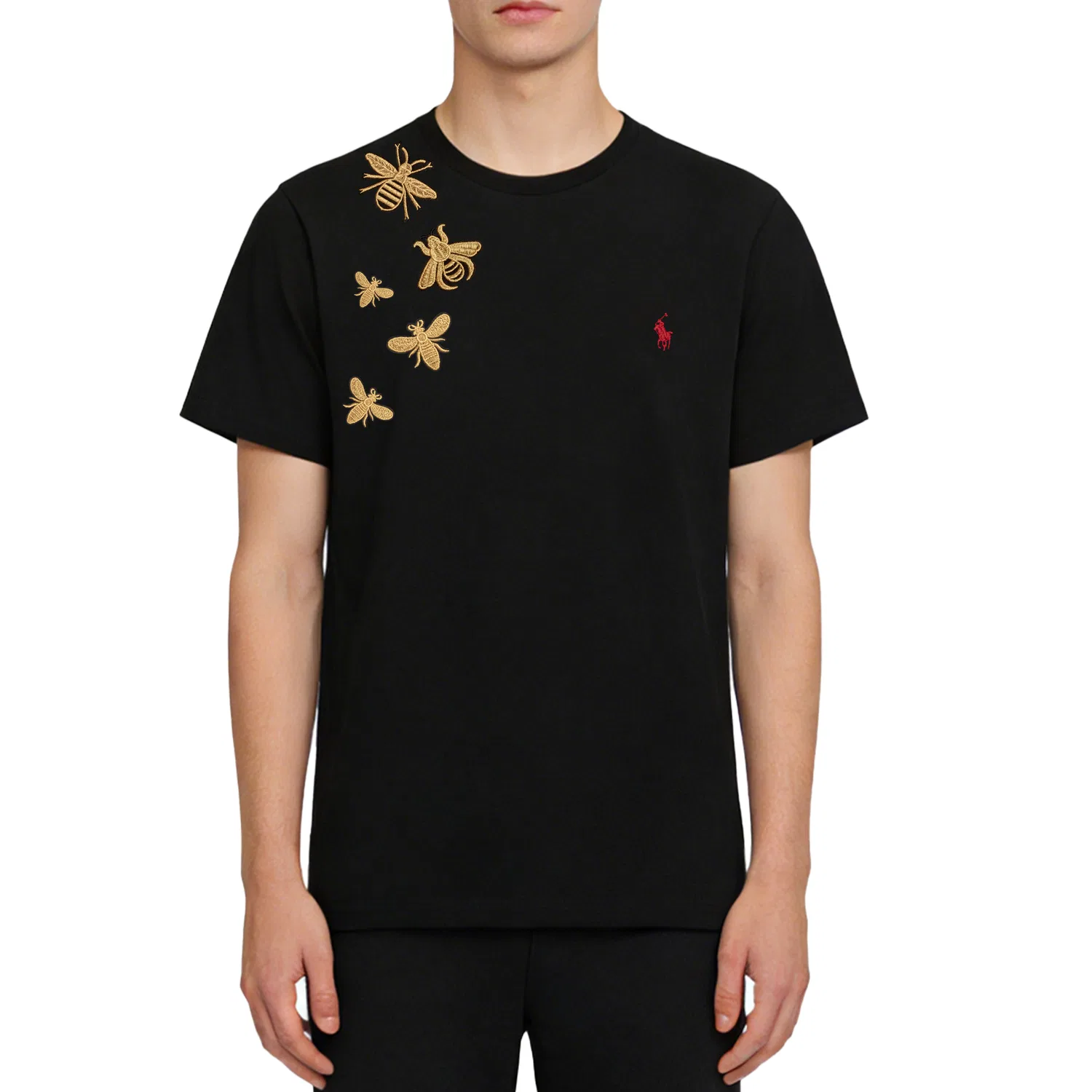 Футболка с круглым вырезом, хлопковая, Polo Ralph Lauren, Black — фото 4