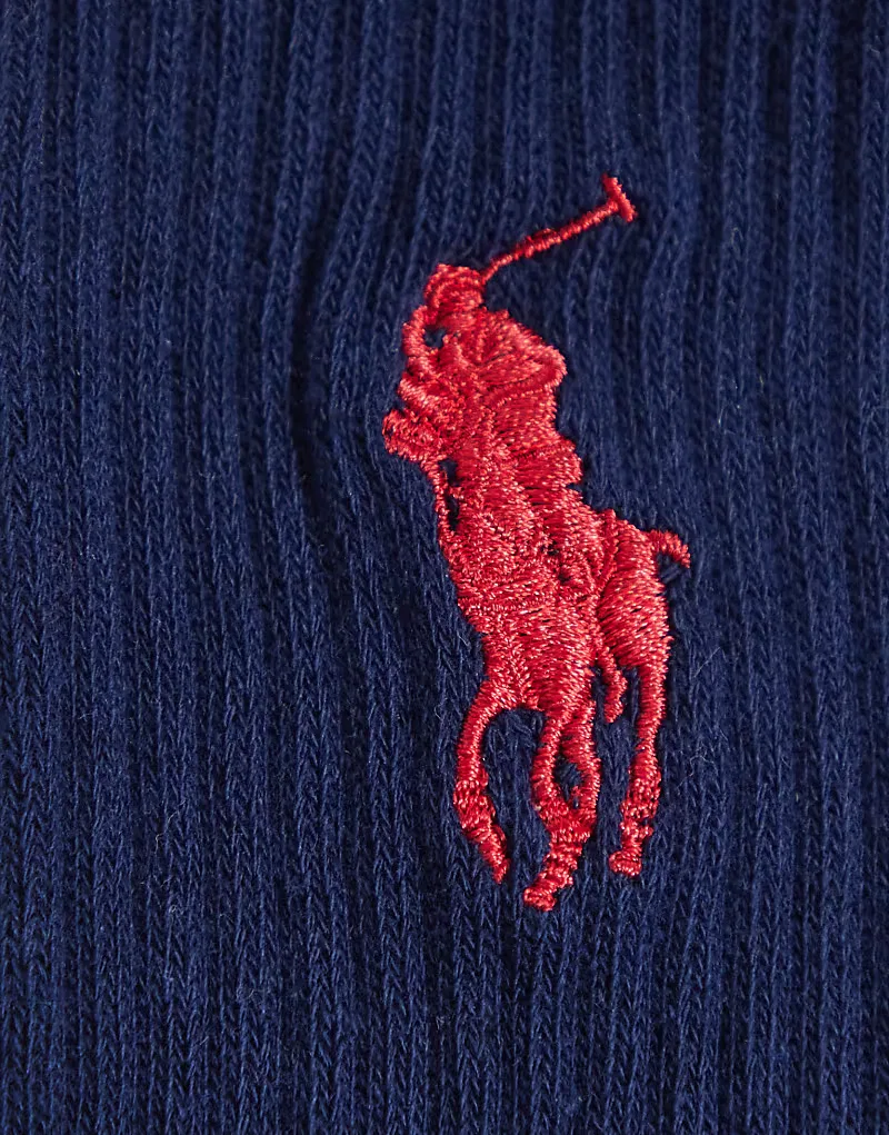 Носки высокие с крупным логотипом Icon 3 шт Polo Ralph Lauren, темно-синий/белый/серый — фото 3