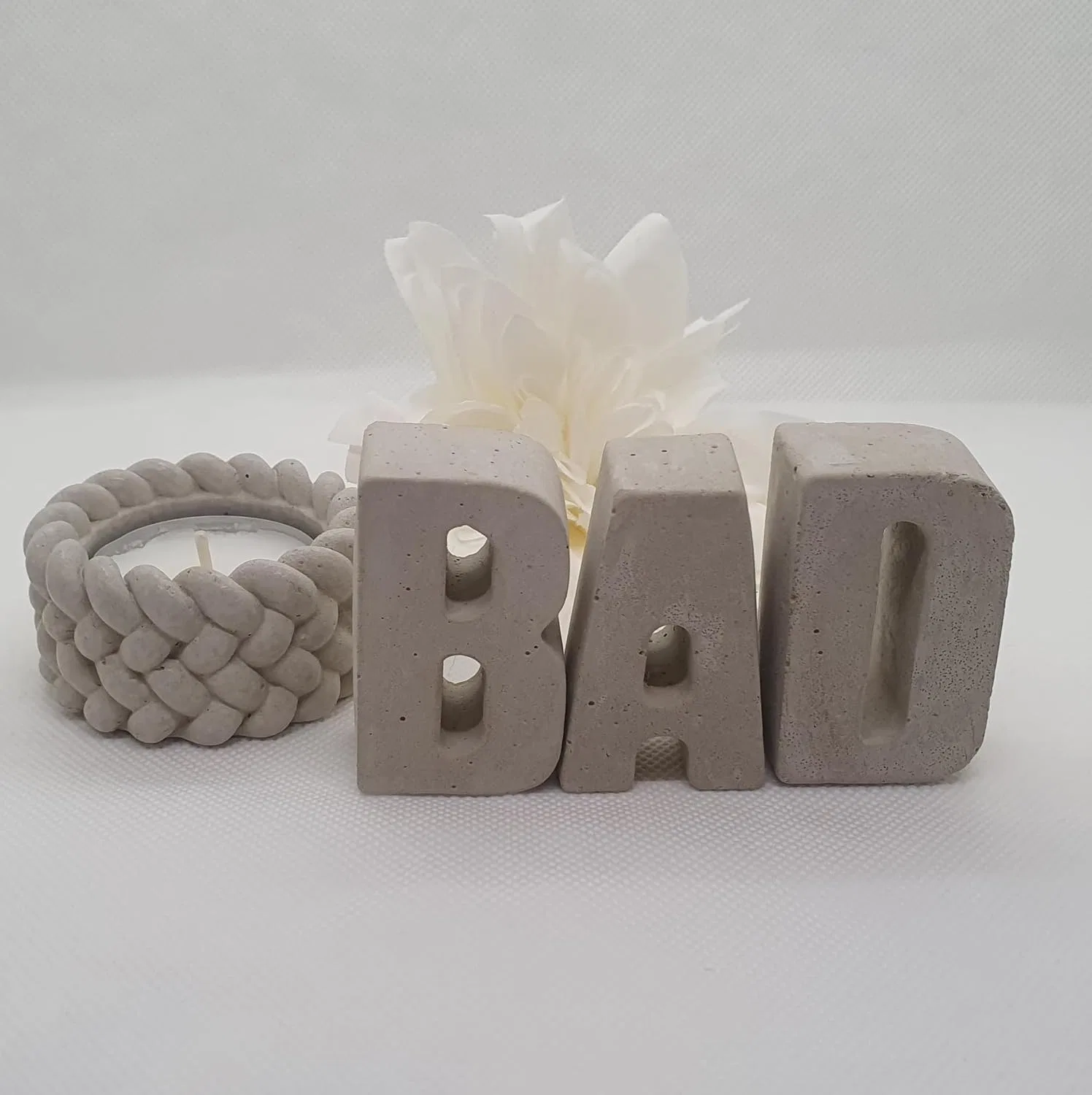 Tub Tea Letters Concrete BAD, 1 шт, Серый Generic — фото 3