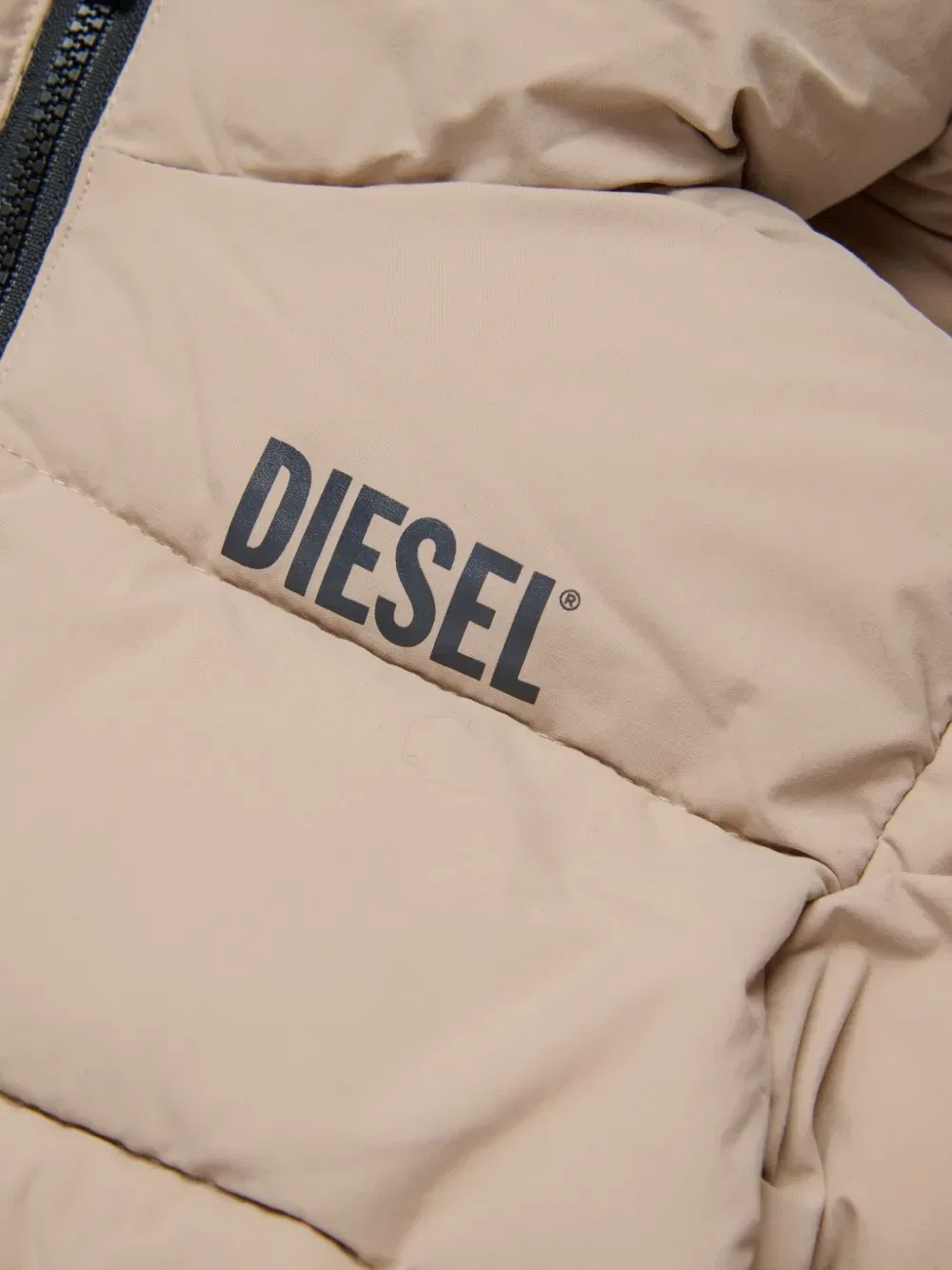 Стеганая куртка-бомбер с логотипом Diesel Kids, бежевый — фото 4