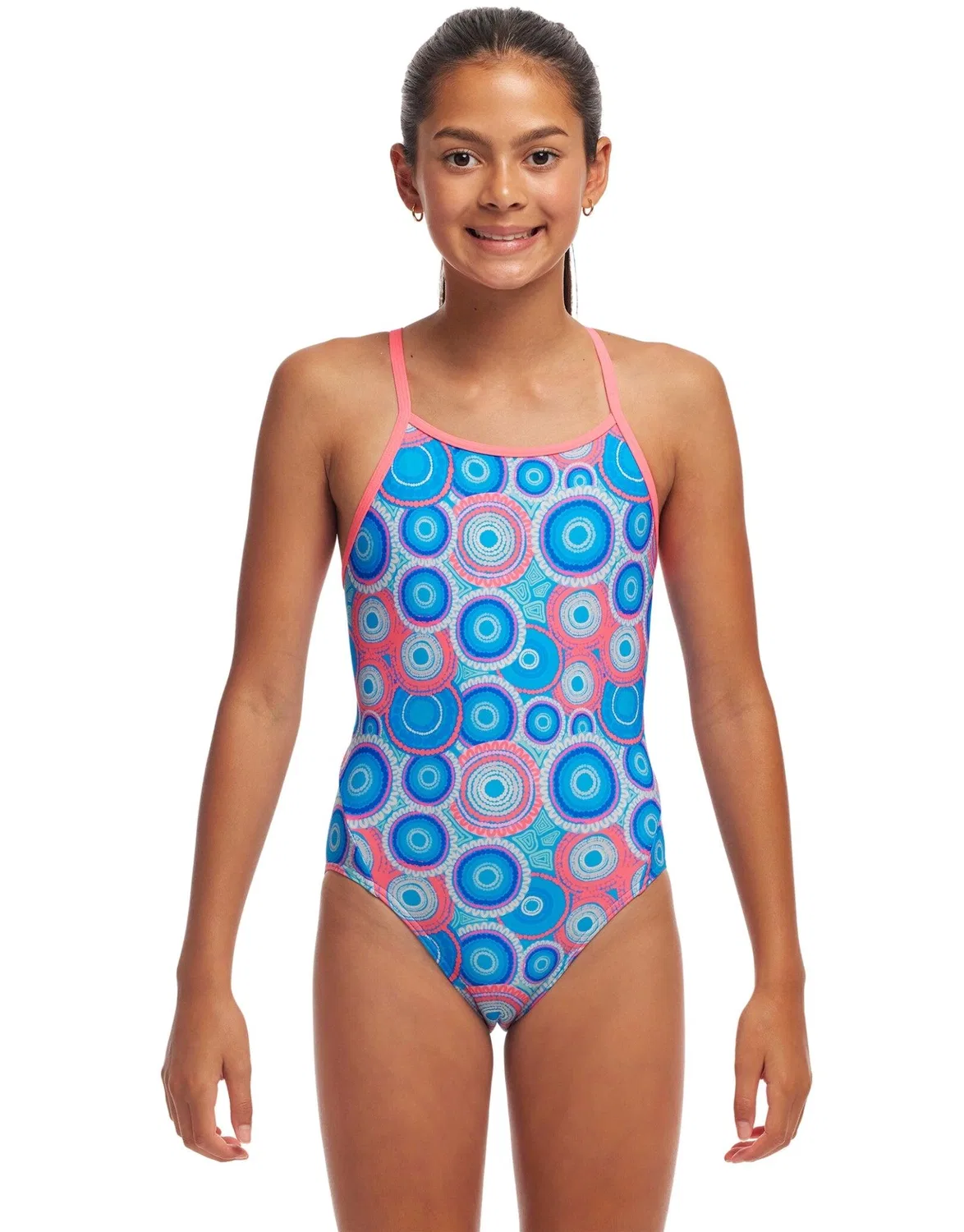 Детский цельный купальник с ромбовидной спинкой Diamond Back Funkita, Blau Rosa