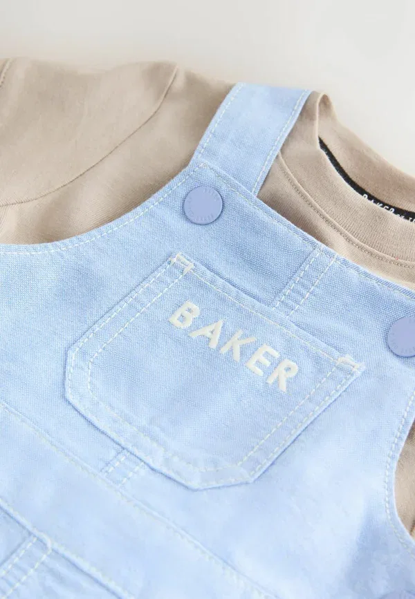 Комбинезон и футболка из шамбре, стандартного кроя Baker By Ted Baker, голубой — фото 4