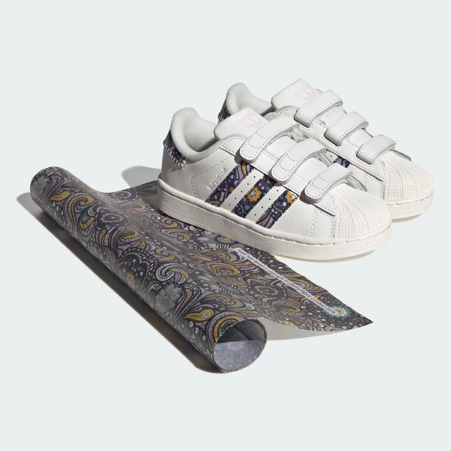 Детские кроссовки на липучках Liberty London adidas Superstar II Comfort Closure Adidas Originals, белый/орхидея/каучук — фото 2