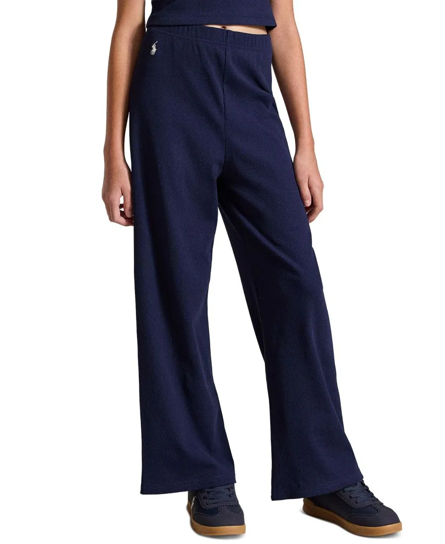 Штаны для девочек с широкими штанинами, Ribbed Wide-Leg Pant Polo Ralph Lauren, Refined Navy