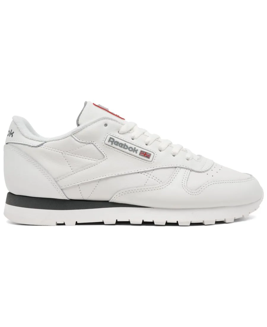 Мужские классические кожаные повседневные кроссовки от Finish Line Reebok, chalk, серый — фото 3