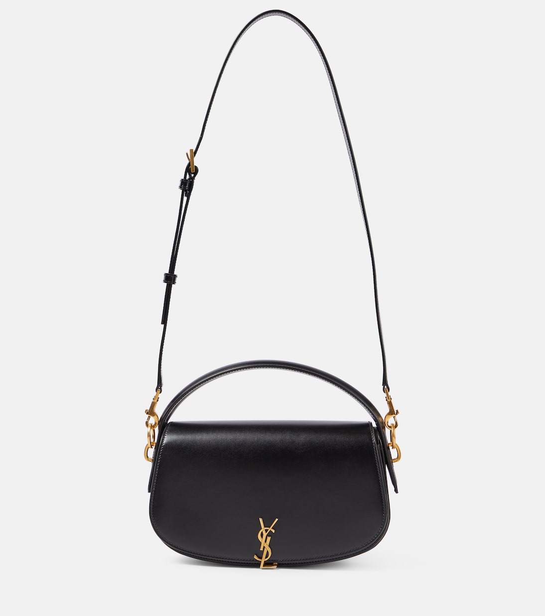 

Кожаная наплечная сумка Voltaire Saint Laurent, нуар