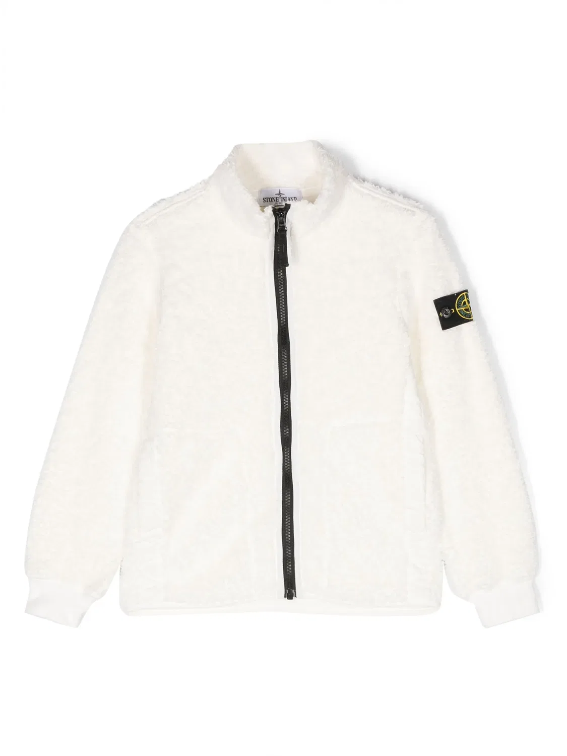 Куртка с молнией и патчем-компасом Stone Island, белый