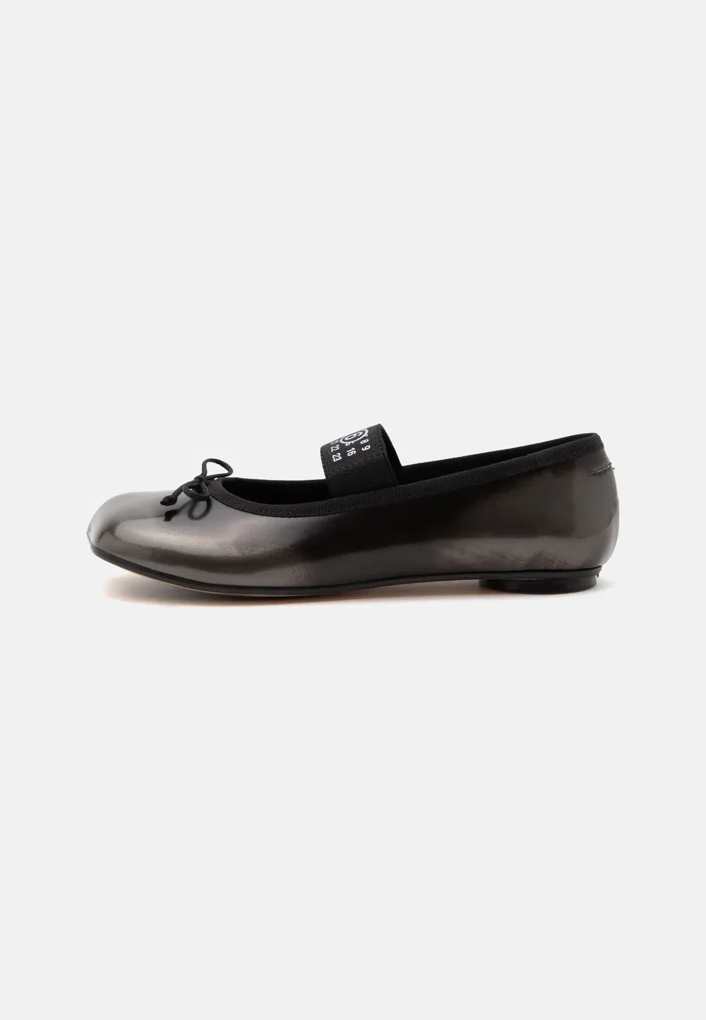 Балетки с ремешком на щиколотке Mm6 Maison Margiela, Black/Silver-Coloured