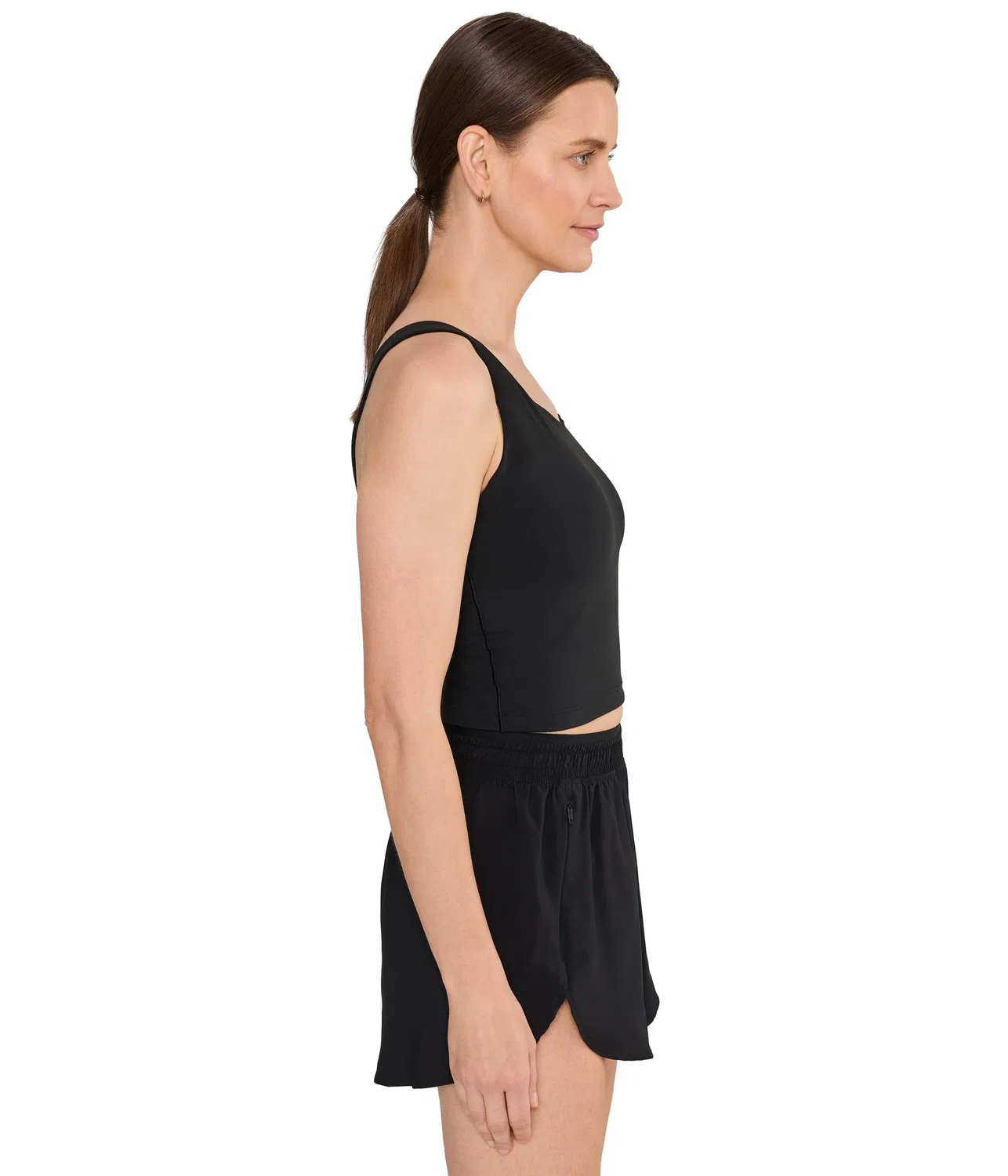 Тренировочный топ-бра с длинной посадкой и средней поддержкой All Me Medium-Support Long Line Training Bra Tank Top Adidas, Black — фото 3
