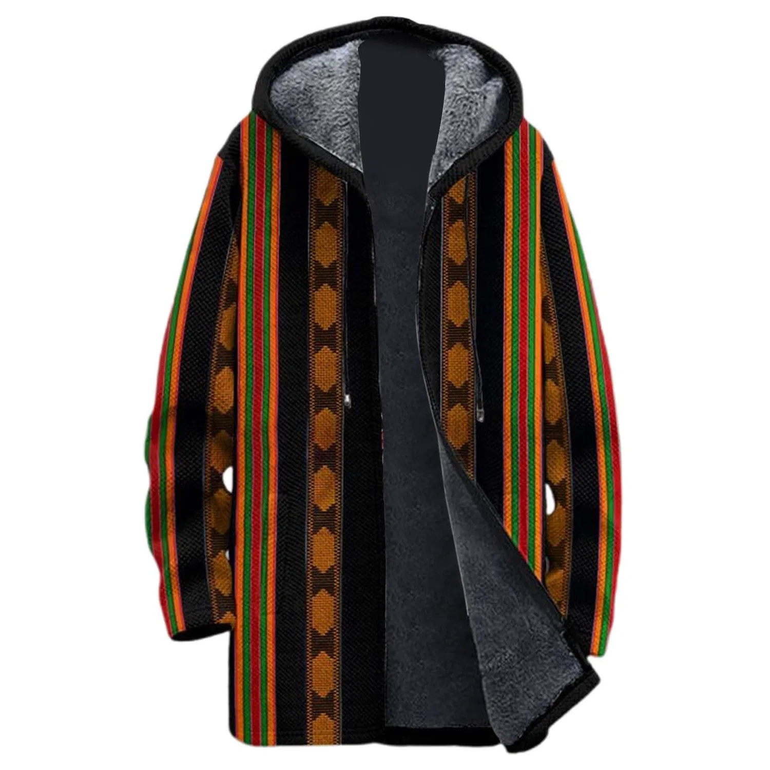 Мужское пальто с капюшоном из шерсти, кардиган с молнией, коричневое, Orange-n