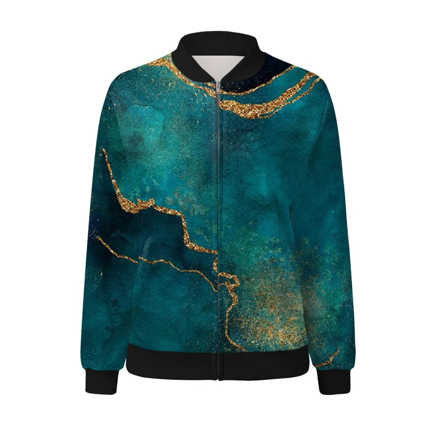 Женская куртка с цветочным принтом Casual Jackets Drive7, Verde — фото 2