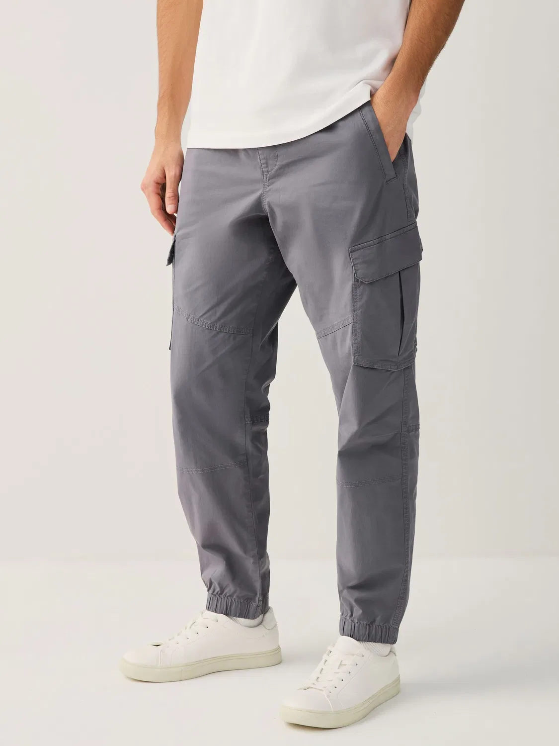 Брюки карго Regular Tapered Fit из хлопка с эластаном Next, синий