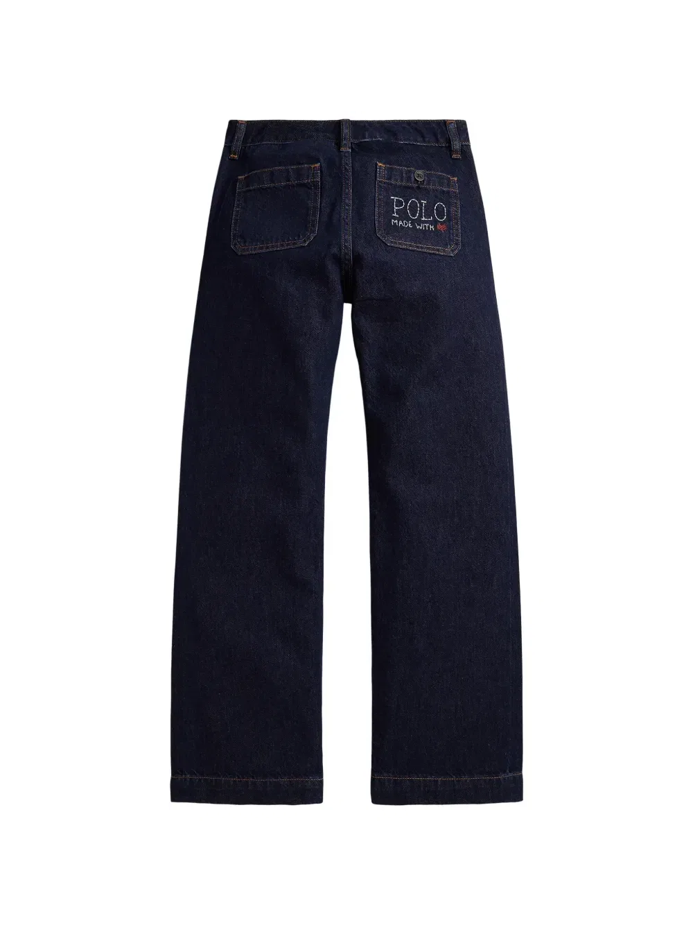 Джинсы-клеш с накладными карманами Polo Ralph Lauren Kids, синий — фото 2