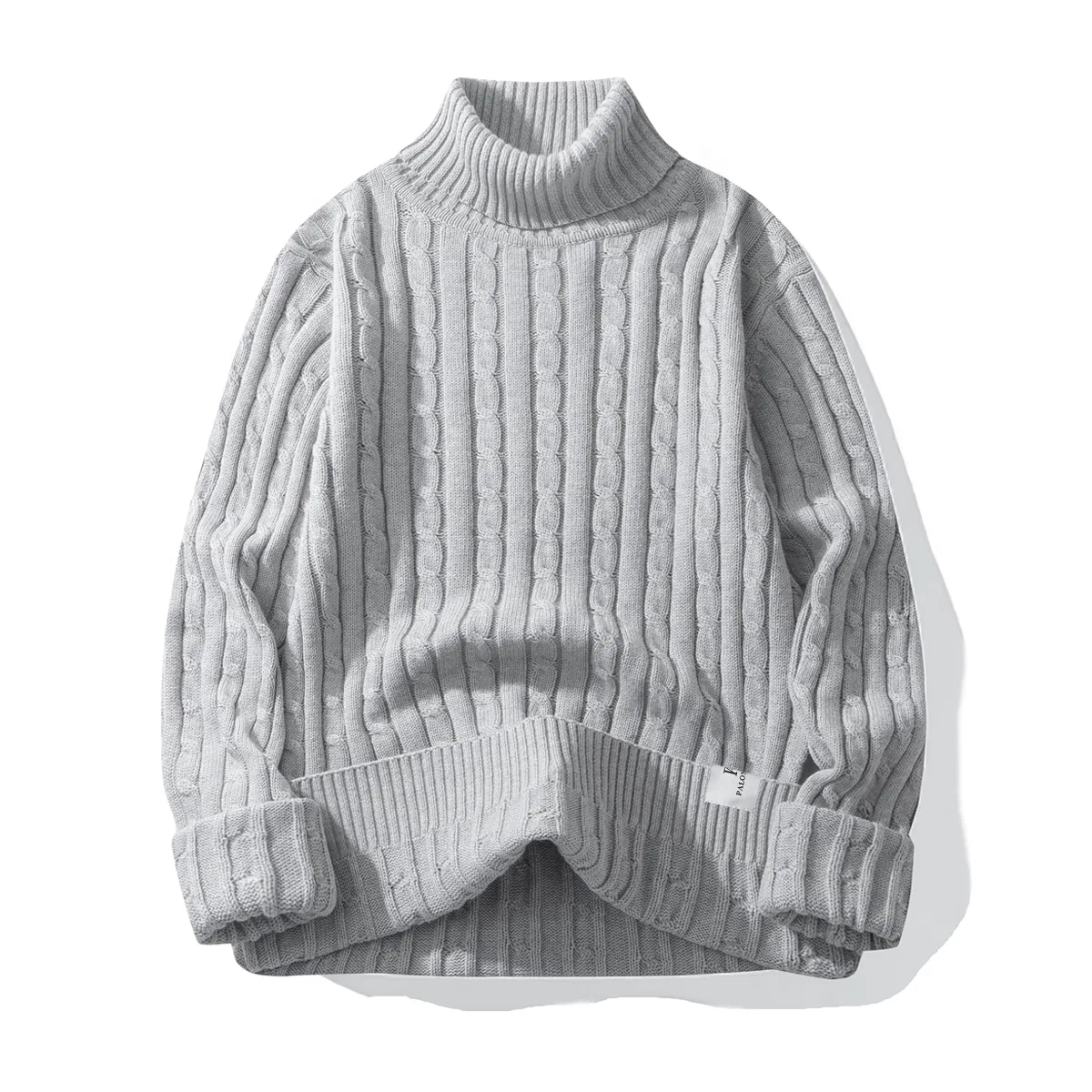 Детский свитер с воротником-гольф Light Gray PAL ONGACO