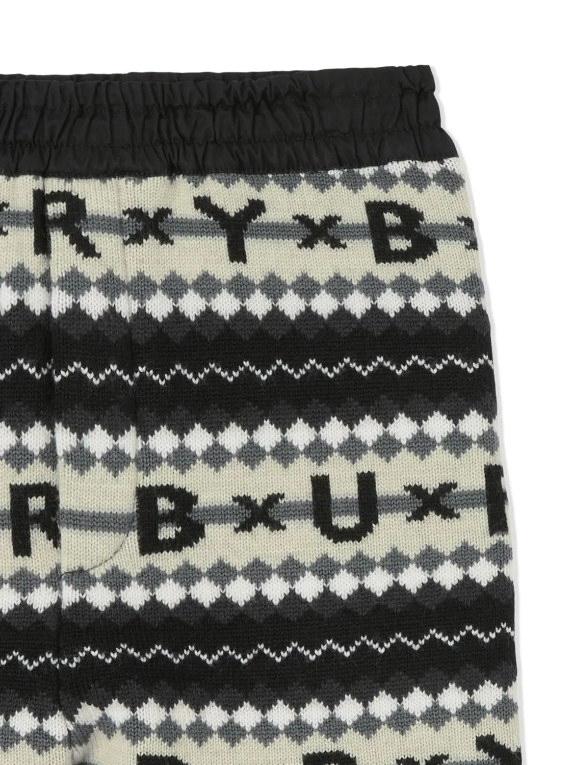 Штаны в узор Fair Isle из шерсти Burberry, черный — фото 4